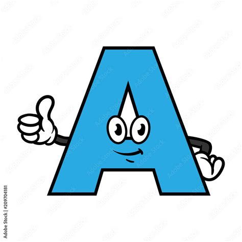 Cartoon Letter A Character Stock Vector Adobe Stock