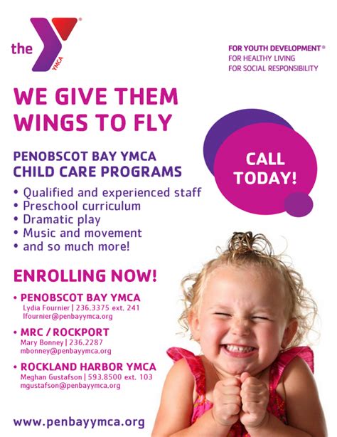 Now Enrolling At All Three Ymca Child Care Locations Penbay Pilot