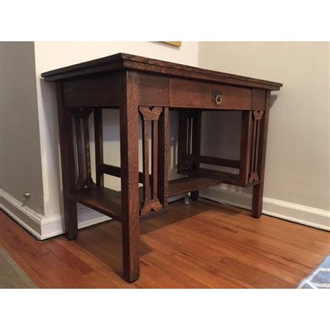 Arts And Crafts Mission Style Oak Library Table Chairish