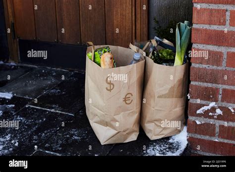 Paper Bags Full Of Groceries Stock Photo Alamy