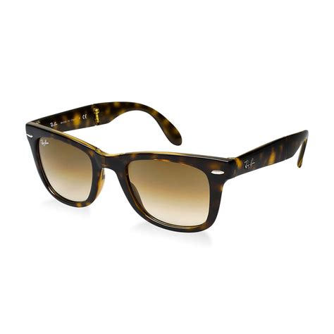 Unisex Folding Wayfarer Sunglasses Tortoise Brown Gradient Ray