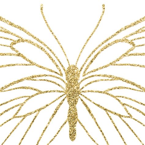 Gold Glitter Butterfly Clipart Hand Drawn Butterflies Etsy