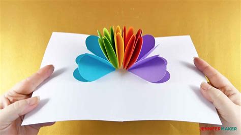 Make A Pop Up Heart Rainbow Card Jennifer Maker