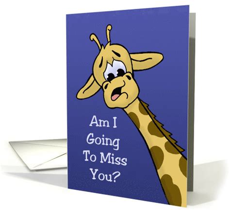 Ginger lived in kenya, a country in africa. Miss You Card With A Sad Cartoon Giraffe Leaning Into The card