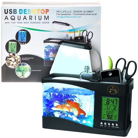 Buy Usb Powered Desktop Fish Tank Aquarium With 6 Led White Light Time