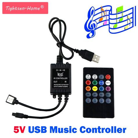 5v music ir controller 20 keys 6a 3 2a black voice sound sensor remote practical home party for
