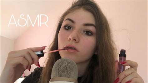 asmr lipgloss and mascara sounds mouth sounds [asmr german deutsch] youtube