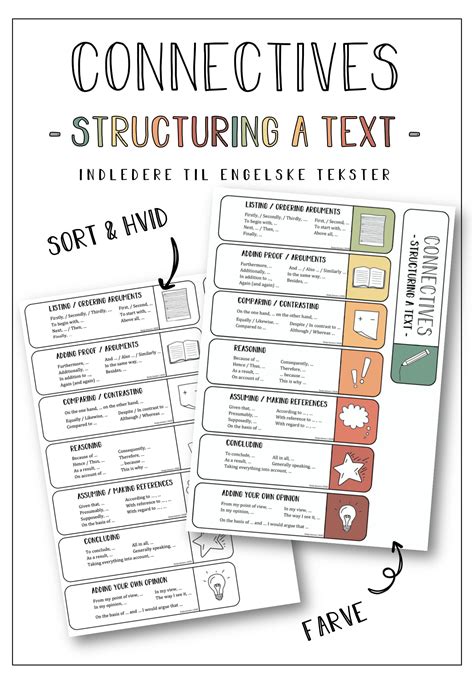 Connectives - Structuring a Text | Nøglering | Engelsk Udskoling ...