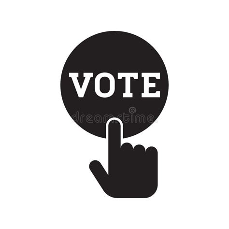 Hand Pressing Vote Button Icon Polling Voting Election With Hand Sign