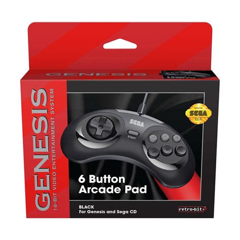Brand New Licensed Sega Genesis 6 Button Controller Black