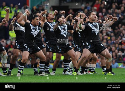 The New Zealand Team Perform The Haka During The Rugby League World Cup