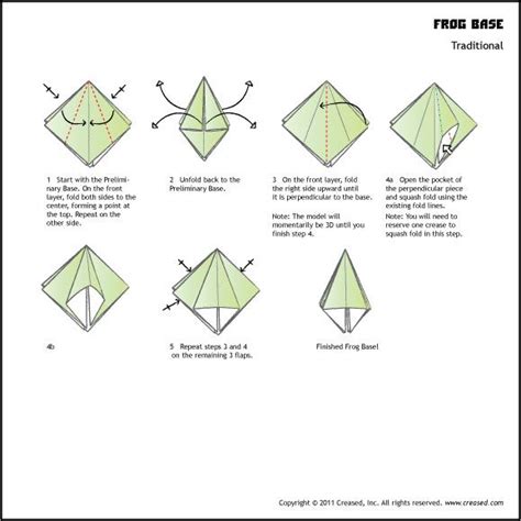 Frog Base Origami Frog Origami Basic Origami