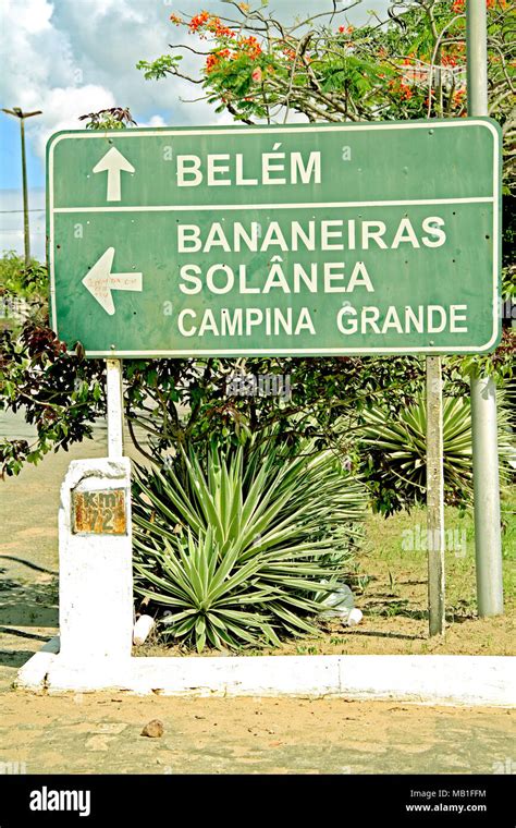 Plaque Sign Road Belém Paraiba Brazil Stock Photo Alamy