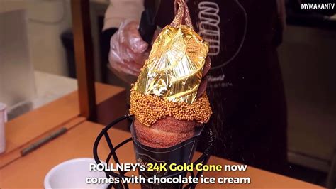 24k Gold Cone Chocolate Ice Cream Rollney Youtube