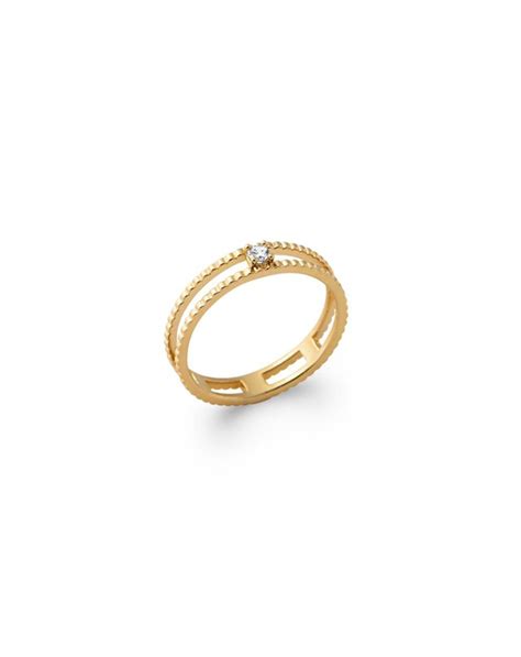 Bague solitaire double rail plaqué or 18k zirconium Bagues