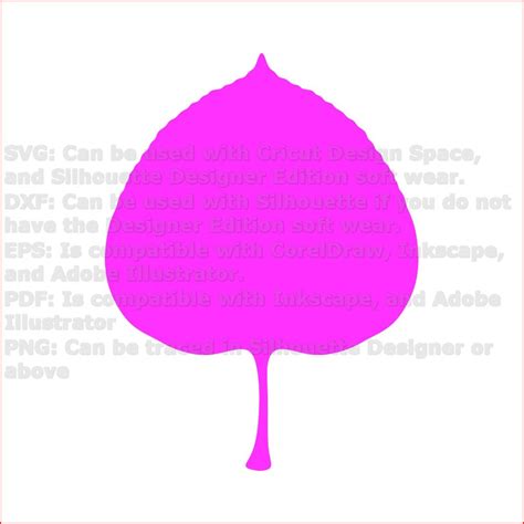 Aspen Leaf Silhouette Svg Cricut Cut File Digital Download Etsy