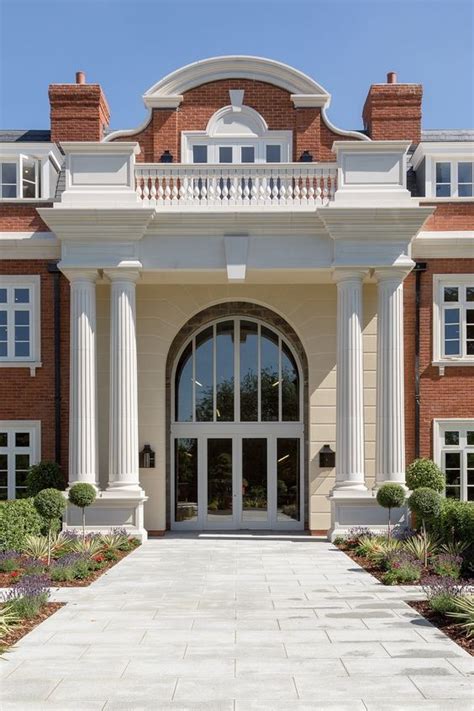 Classical Trabeated Portico Entrance Grand Double Columns And