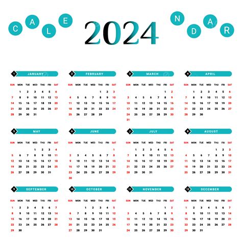 Gambar 2024 Kalendar Hitam Dan Hijau Dengan Reka Bentuk Yang Unik