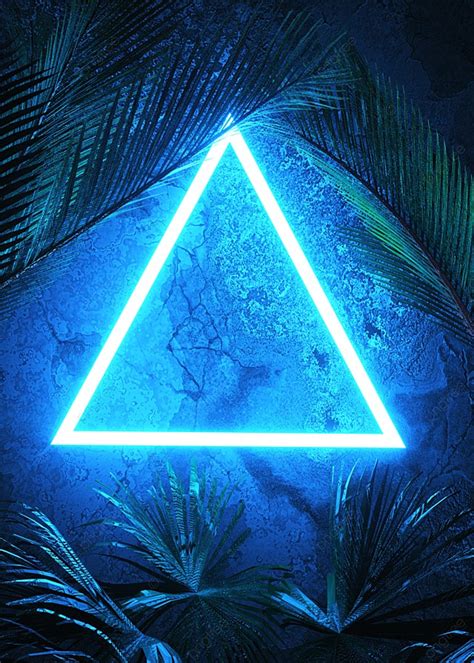 Triangle Wall Neon Lights Background Wallpaper Image For Free Download