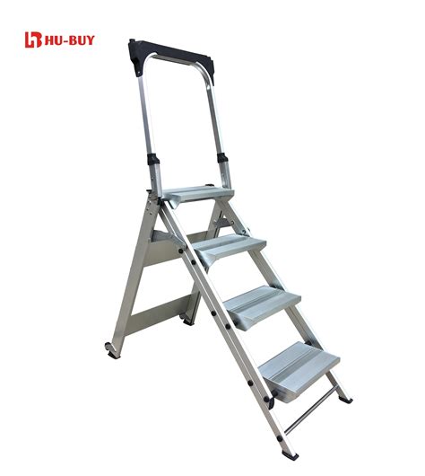 Professional Aluminum Step Ladder 4 Steps With Handle And Tool Tray