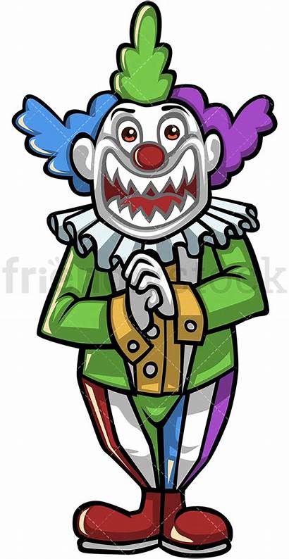 Joker Clown Cartoon Evil Scary Clipart Sinister