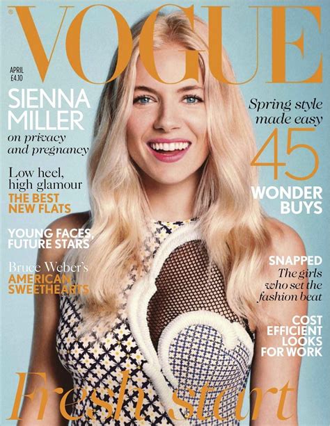 Vogue Sienna Miller Fashion Magazine Cover Vogue Magazine Covers