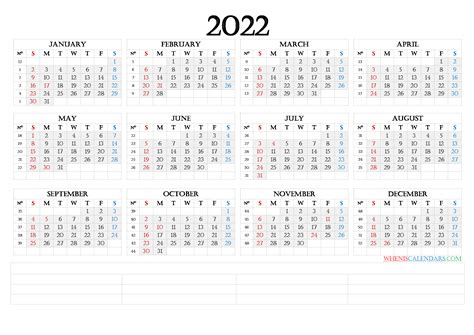 Printable Calendar 2022 Free Printable Calendar Templates 2022