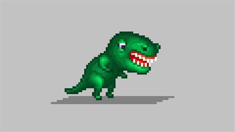 Pixel Art Dinosaur Character Gamedev Market