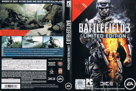 Battlefield 3 Limited Edition 2011 Pc Games Cd Label Dvd Cover