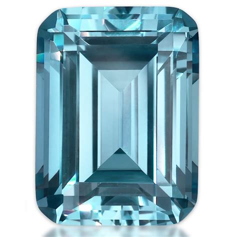 Emerald Cut Lab Grown Aquamarine Loose Stone Emerald Aquamarine Loose