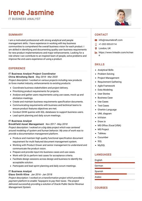 Bang on with an attractive career summary: IT Business Analyst Resume Sample - ResumeKraft