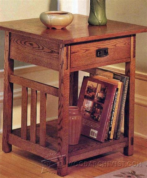The plans include detailed measured drawing of each part needed to build the table, a materials list along with tips and tricks to help you as you build the project. Arts & Crafts End Table Plans • WoodArchivist