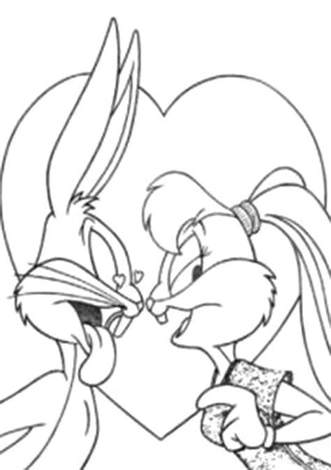 Bugs Bunny And Lola In Love Coloring Pages Looney Tunes Cartoon