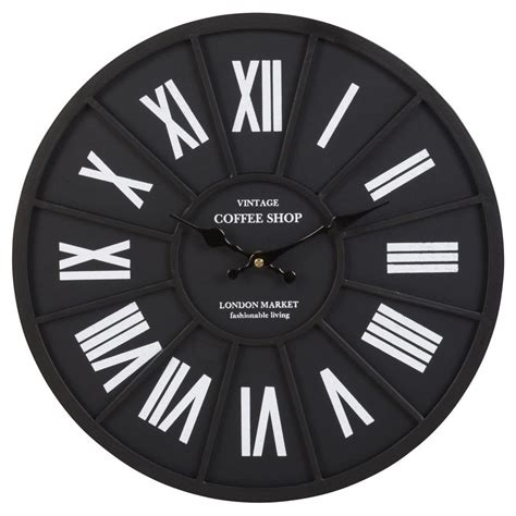 Wanduhr Aus Schwarzem Metall Maisons Du Monde Metal Clock Large Wall