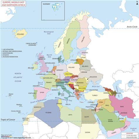 Europe Northern Africa Middle East Wall Map By Maps Of World Mapsales