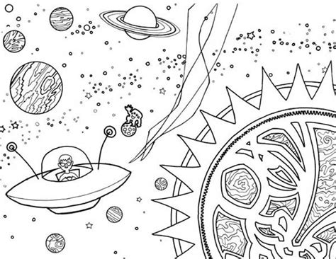 Alien Spaceship Coloring Page NetArt Detailed Coloring Pages Space Coloring Pages Space