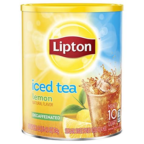 Pack Of 3 Lipton Black Iced Tea Mix Decaf Lemon Sweetened 10 Quart
