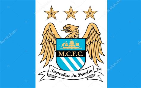 Vlag van voetbal club Manchester City, Engeland ...