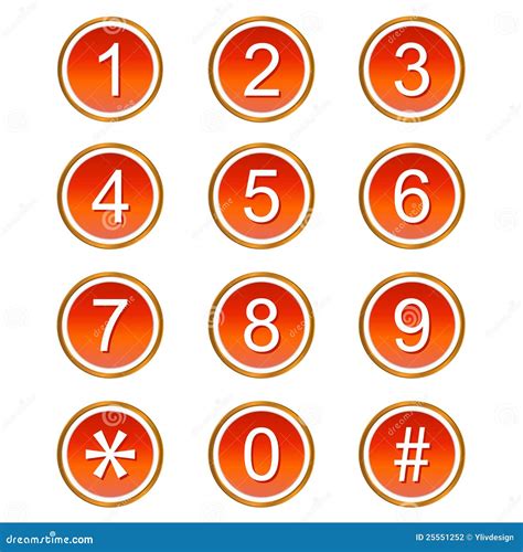 Red Numbers Icons Stock Vector Illustration Of Five 25551252
