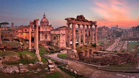 Hd Wallpaper City Forum Romanum Italy Rome History Evening
