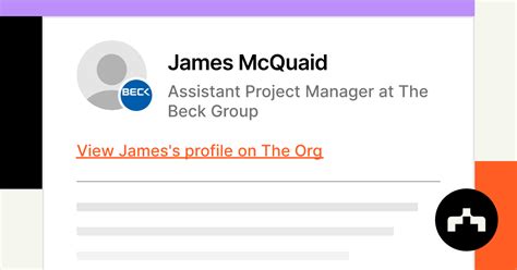 James Mcquaid Assistant Project Manager At The Beck Group The Org
