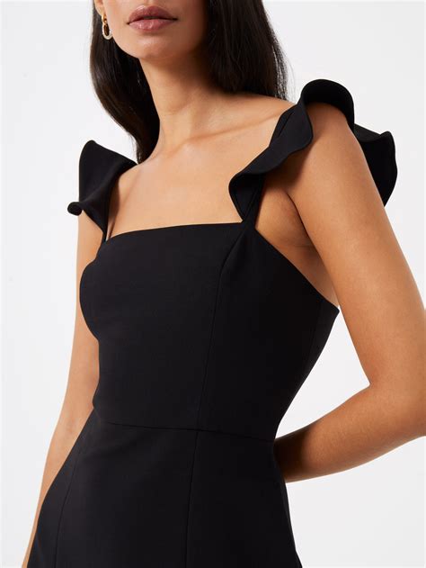 Whisper Ruffle Strap Dress Black French Connection Us