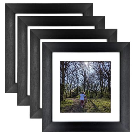 10x10 Black Square Photo Frame Set Of 4 With Mounts Aandm Natural Living