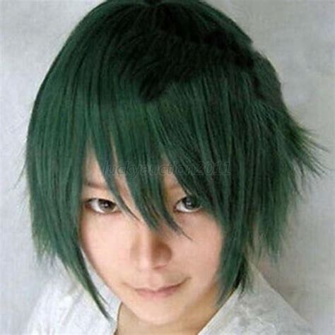 10 Colors Man Boys Cosplay Short Hair Wig Vogue Sexy Male Anime Full