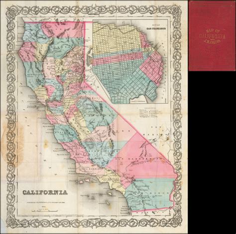 California Rare Pocket Map Edition Barry Lawrence Ruderman Antique