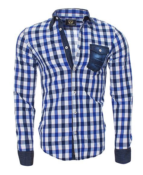 Stylisches #Herren #Karo #Hemd in der Farbkombination blau/weiß. #Karohemd vom Label #Carisma ...