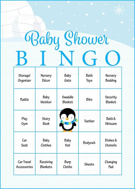 I love offering free printables like this baby shower bingo game! Winter Baby Bingo Cards - Printable Download - Prefilled ...
