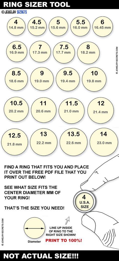 Free Printable Ring Size Chart For Women