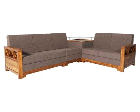 Buy Modish L Shape Sofa In Teak Wood Online At Best Price In Kerala