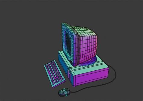 3d Model Retro Computer Vr Ar Low Poly Cgtrader